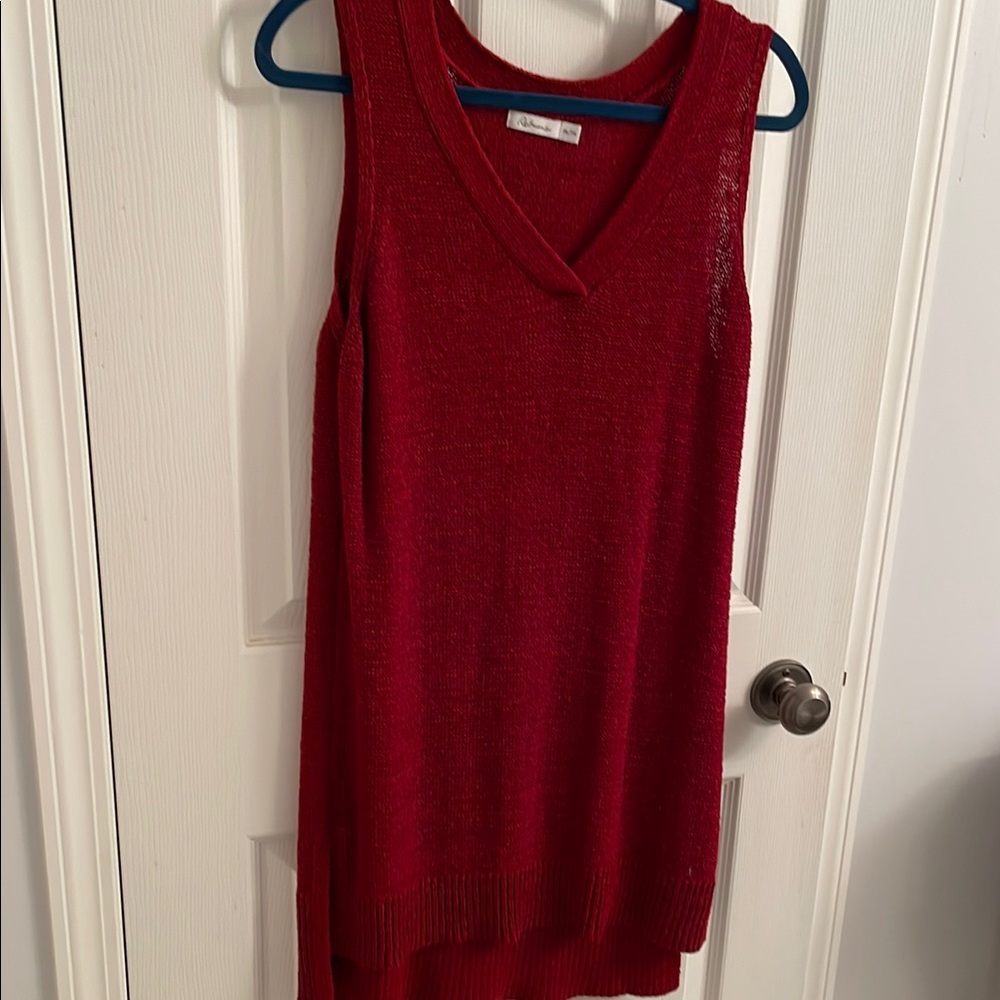 Rusty Red Sleeveless Knit Top